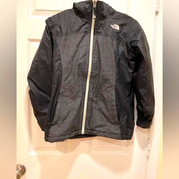 The North Face Full Zip Jacket, Girls, SzL (14-16), Black & Gray.